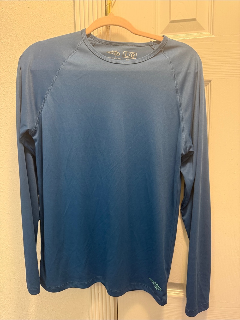 Men's Long-Sleeve Blue Swim Rash Guard - Lightweight Sun Protection